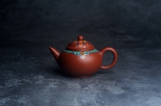 紫砂壶图片：美壶特惠 优质朱泥宫廷风格珐琅彩水平壶 茶人醉爱 - 紫砂壶之家
