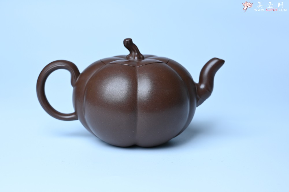 紫砂壶图片：美壶特惠 特好老紫泥南瓜壶 肌理丰富生动 茶人醉爱 - 紫砂壶之家紫砂壶网