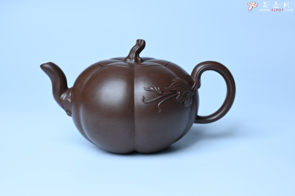 紫砂壶图片：美壶特惠 特好老紫泥南瓜壶 肌理丰富生动 茶人醉爱 - 紫砂壶之家紫砂壶网