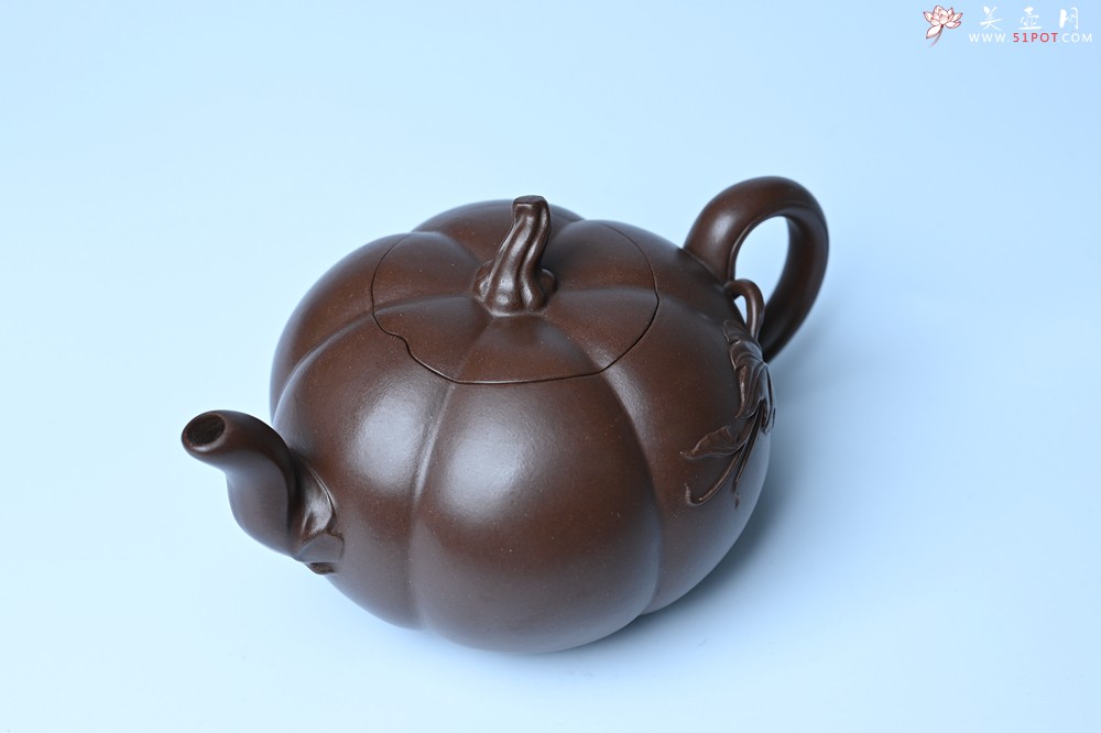 紫砂壶图片：美壶特惠 特好老紫泥南瓜壶 肌理丰富生动 茶人醉爱 - 紫砂壶之家紫砂壶网