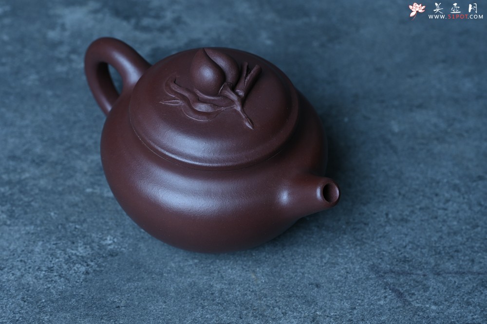 紫砂壶图片：特好老紫泥全手工寿桃壶 茶人醉爱 - 紫砂壶之家紫砂壶网
