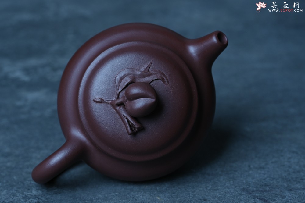 紫砂壶图片：特好老紫泥全手工寿桃壶 茶人醉爱 - 紫砂壶之家紫砂壶网