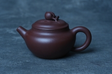 紫砂壶图片:特好老紫泥全手工寿桃壶 茶人醉爱 - 紫砂壶之家