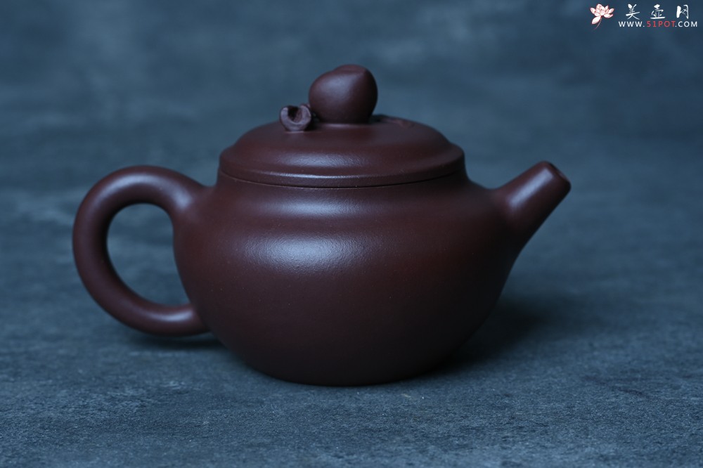 紫砂壶图片：特好老紫泥全手工寿桃壶 茶人醉爱 - 紫砂壶之家紫砂壶网