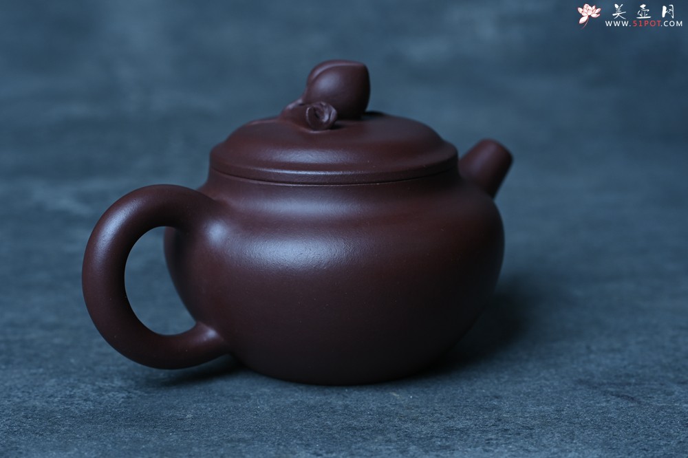 紫砂壶图片：特好老紫泥全手工寿桃壶 茶人醉爱 - 紫砂壶之家紫砂壶网