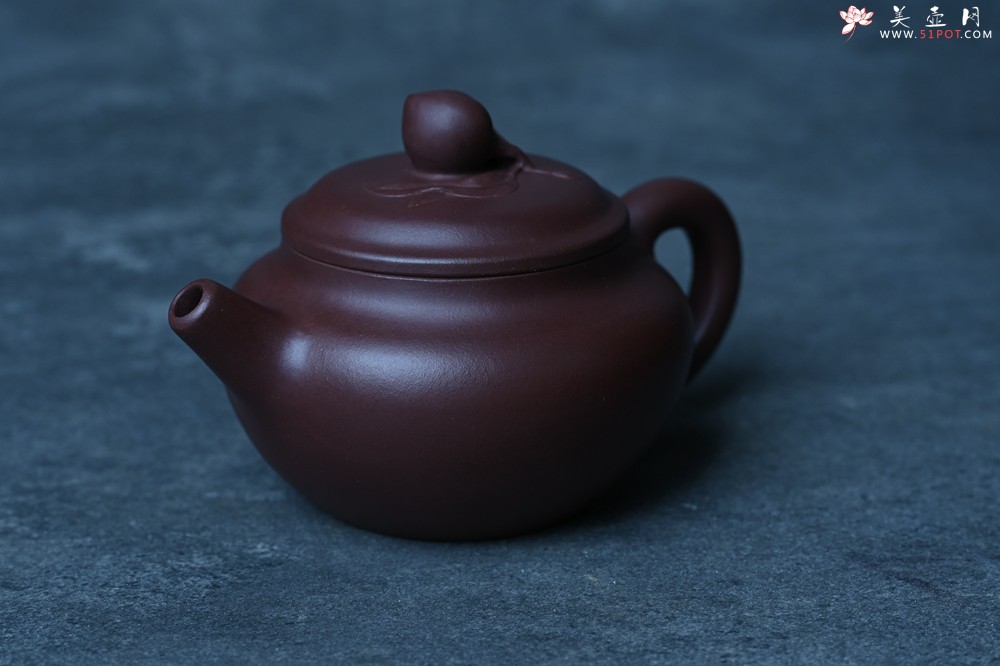 紫砂壶图片：特好老紫泥全手工寿桃壶 茶人醉爱 - 紫砂壶之家紫砂壶网