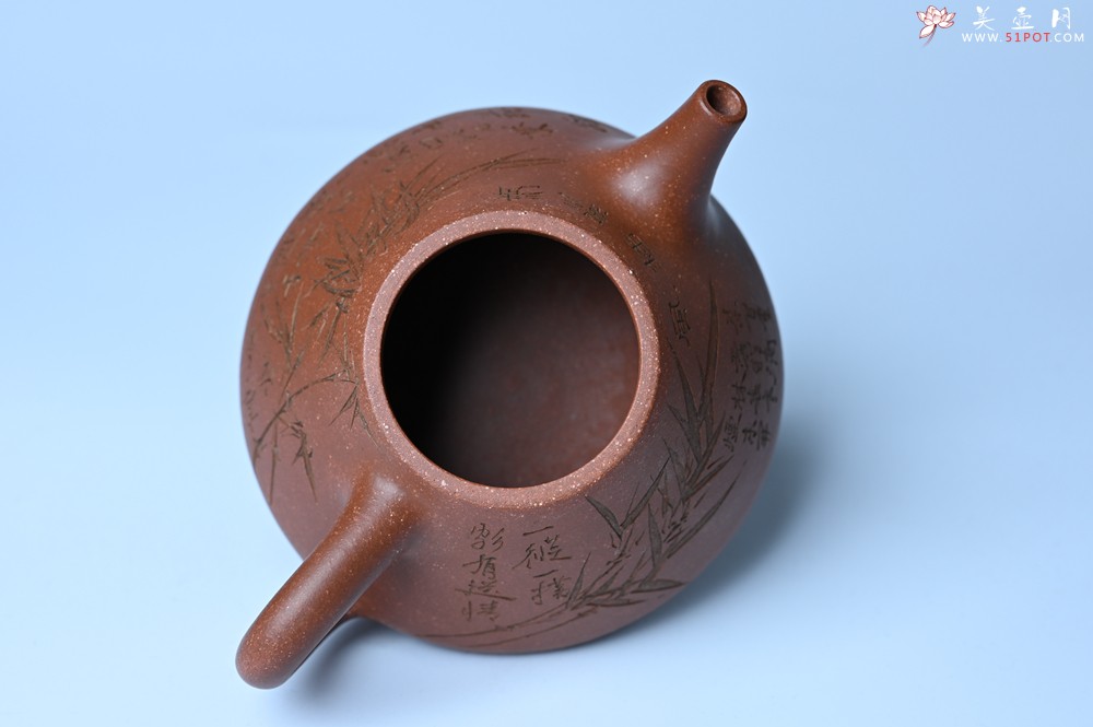 紫砂壶图片：潜力股周小培全手工降坡泥子冶石瓢 范小君徒杨志超装饰竹 特文气 - 紫砂壶之家紫砂壶网