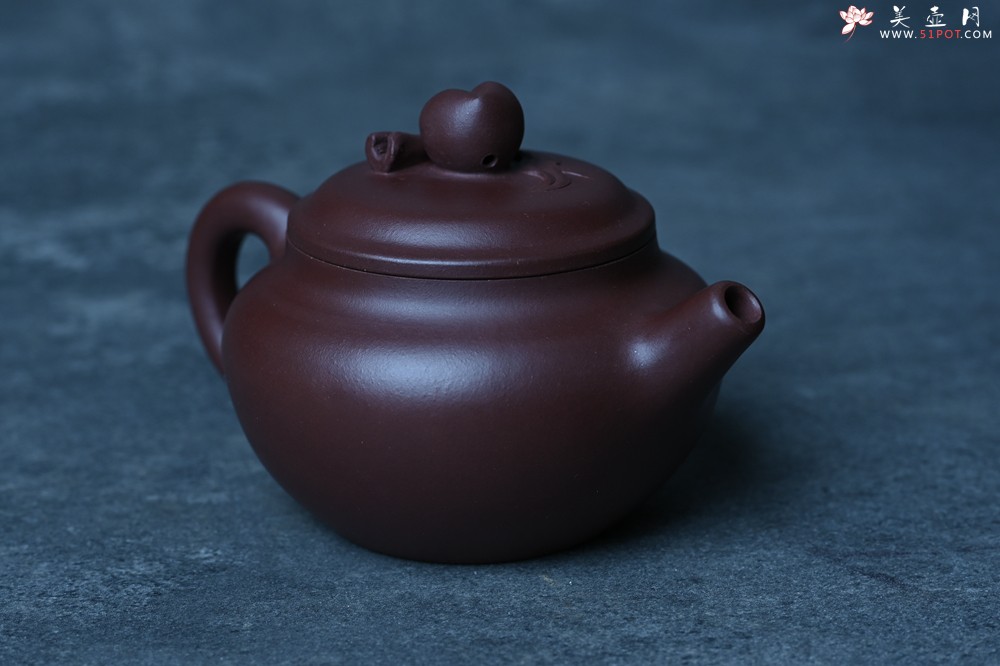 紫砂壶图片：特好老紫泥全手工寿桃壶 茶人醉爱 - 紫砂壶之家紫砂壶网