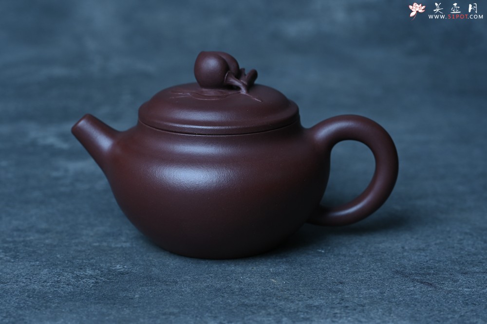紫砂壶图片：特好老紫泥全手工寿桃壶 茶人醉爱 - 紫砂壶之家紫砂壶网