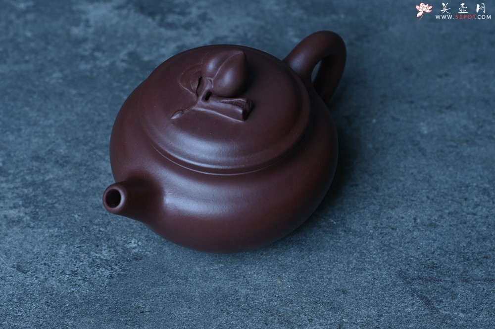 紫砂壶图片：特好老紫泥全手工寿桃壶 茶人醉爱 - 紫砂壶之家紫砂壶网