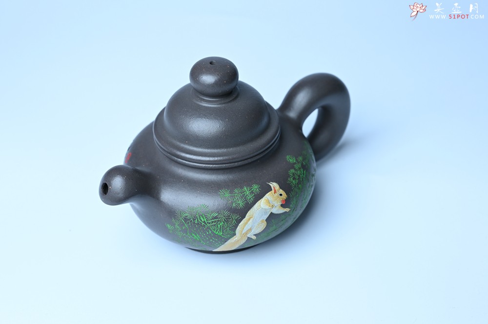 紫砂壶图片：美壶特惠 手工手制紫砂壶特好青灰泥松鼠壶 茶壶 茶具 单壶 - 紫砂壶之家紫砂壶网