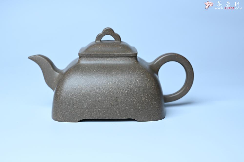 紫砂壶图片：实力派张海艳全手工蟹壳老青段泥精工弧菱壶 - 紫砂壶之家紫砂壶网