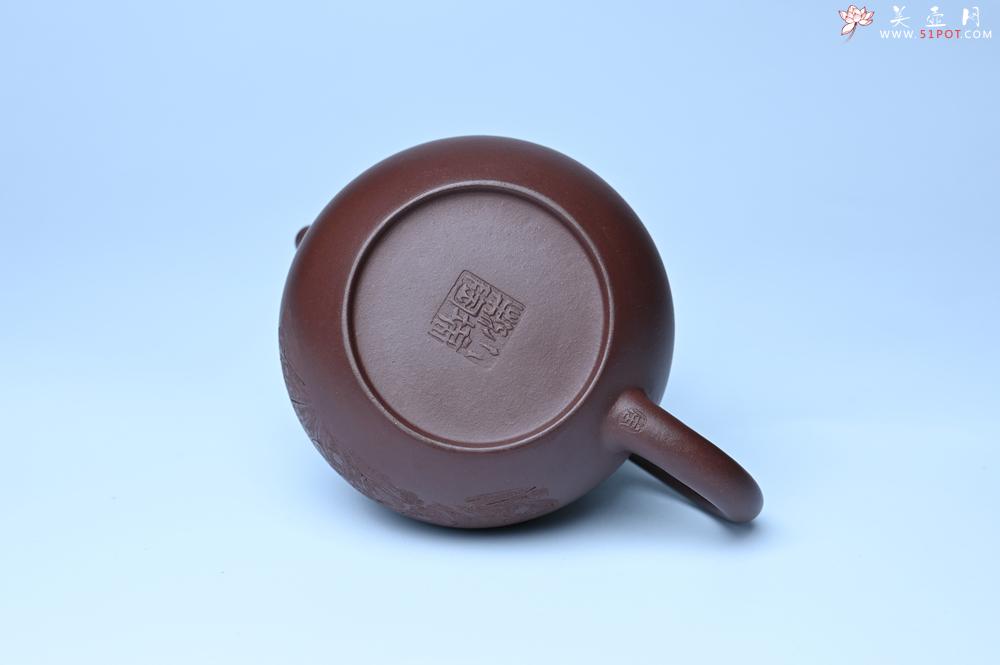 紫砂壶图片：油润底曹青 全手工西施茶壶 玉洁冰清 接天莲叶无穷碧 映日荷花别样红 - 紫砂壶之家紫砂壶网