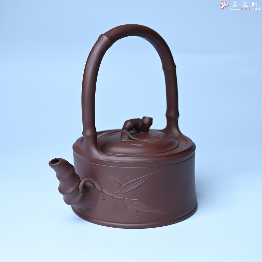 紫砂壶图片：美壶特惠紫砂壶手工手制紫泥竹段提梁壶 茶壶 茶具 单壶 - 紫砂壶之家紫砂壶网