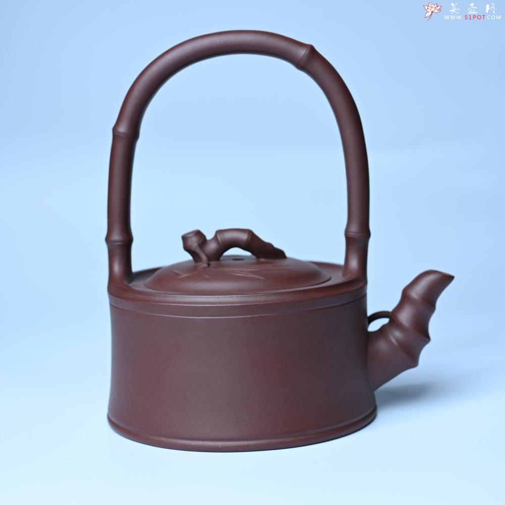 紫砂壶图片：美壶特惠紫砂壶手工手制紫泥竹段提梁壶 茶壶 茶具 单壶 - 紫砂壶之家紫砂壶网
