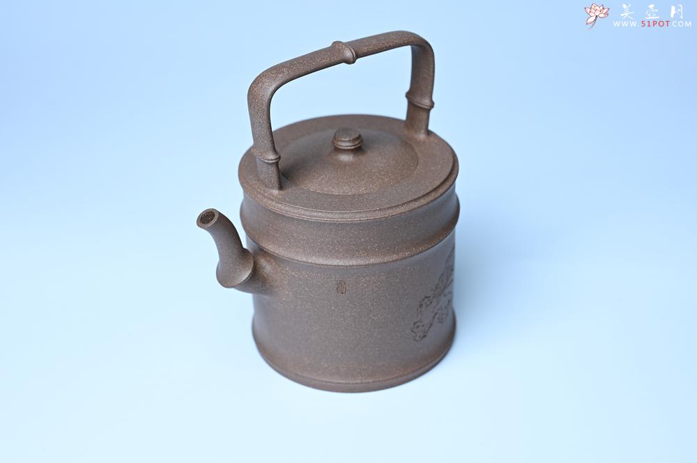 紫砂壶图片：美壶特惠 特好老段泥 精工知（知了）足（竹子）提梁 挺拔秀雅 - 紫砂壶之家紫砂壶网