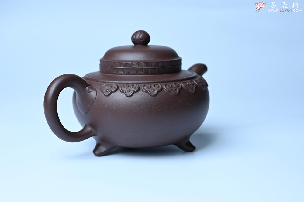 紫砂壶图片：美壶特惠 精致紫泥云肩如意壶 茶人醉爱 - 紫砂壶之家紫砂壶网