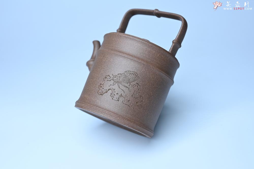 紫砂壶图片：美壶特惠 特好老段泥 精工知（知了）足（竹子）提梁 挺拔秀雅 - 紫砂壶之家紫砂壶网