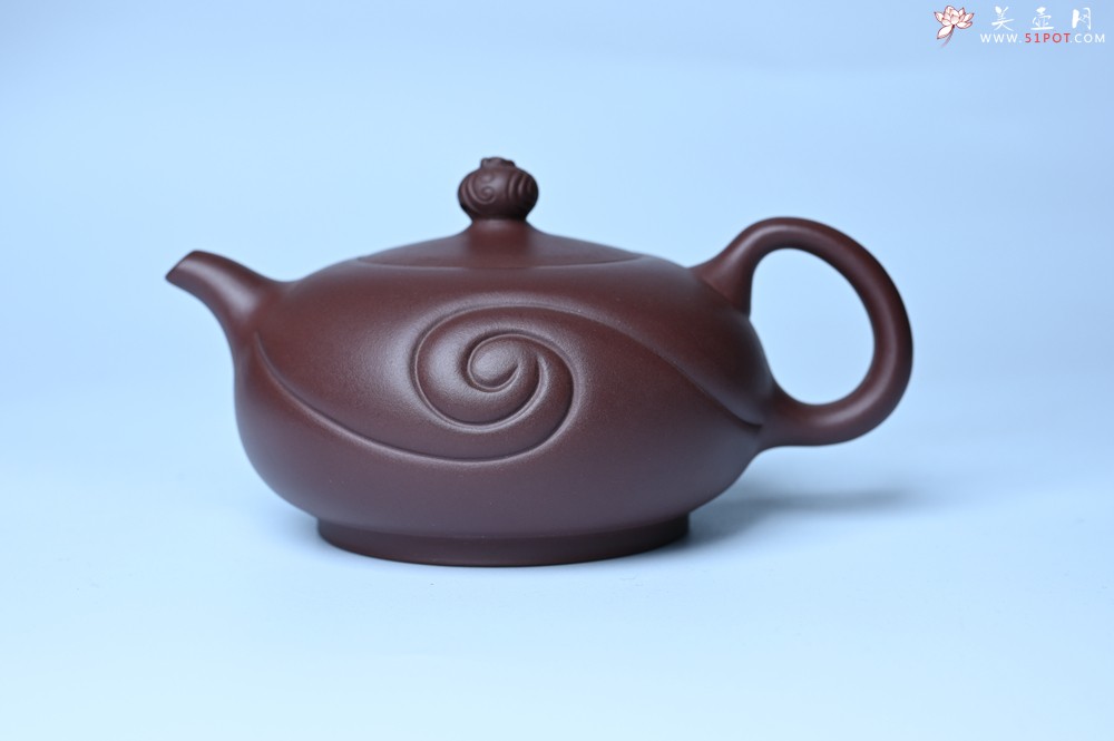 紫砂壶图片：美壶双11特惠 盖花泥 精工油润老紫泥如意半珠 茶人醉爱 - 紫砂壶之家紫砂壶网