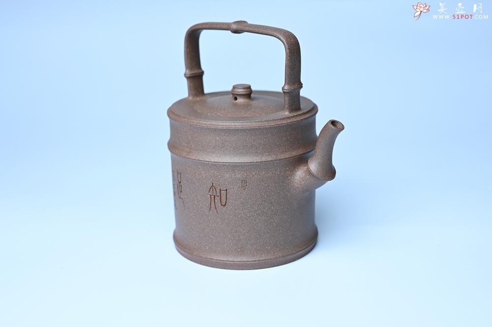 紫砂壶图片：美壶特惠 特好老段泥 精工知（知了）足（竹子）提梁 挺拔秀雅 - 紫砂壶之家紫砂壶网