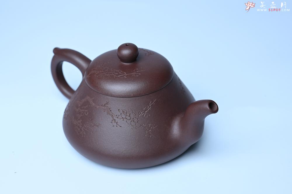 紫砂壶图片：潜力股周小培老师 全手工底槽青缘德壶 装饰通转梅花特文气 期待与您结缘 - 紫砂壶之家紫砂壶网