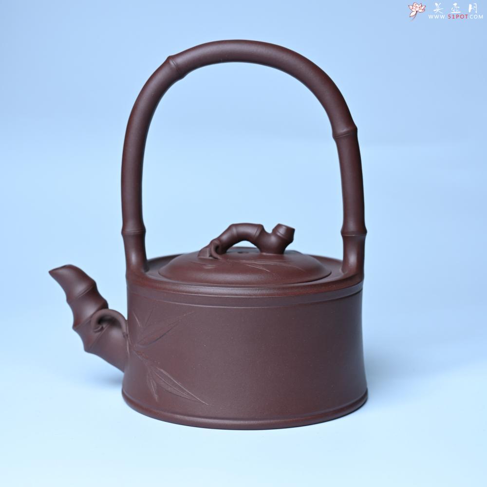 紫砂壶图片：美壶特惠紫砂壶手工手制紫泥竹段提梁壶 茶壶 茶具 单壶 - 紫砂壶之家紫砂壶网