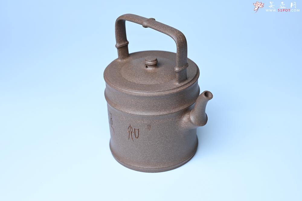 紫砂壶图片：美壶特惠 特好老段泥 精工知（知了）足（竹子）提梁 挺拔秀雅 - 紫砂壶之家紫砂壶网