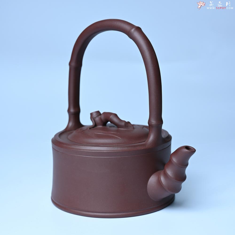 紫砂壶图片：美壶特惠紫砂壶手工手制紫泥竹段提梁壶 茶壶 茶具 单壶 - 紫砂壶之家紫砂壶网
