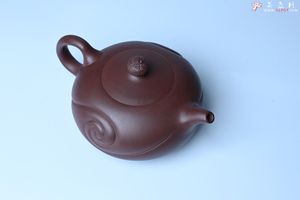 紫砂壶图片：美壶双11特惠 盖花泥 精工油润老紫泥如意半珠 茶人醉爱 - 紫砂壶之家紫砂壶网