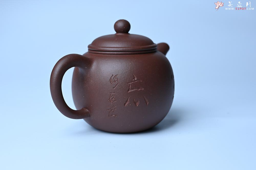 紫砂壶图片：毛国强入室弟子黄云初 特好老紫泥匏尊壶 名家何水法书法“坐忘” 刘世涛伯陶刻 - 紫砂壶之家紫砂壶网