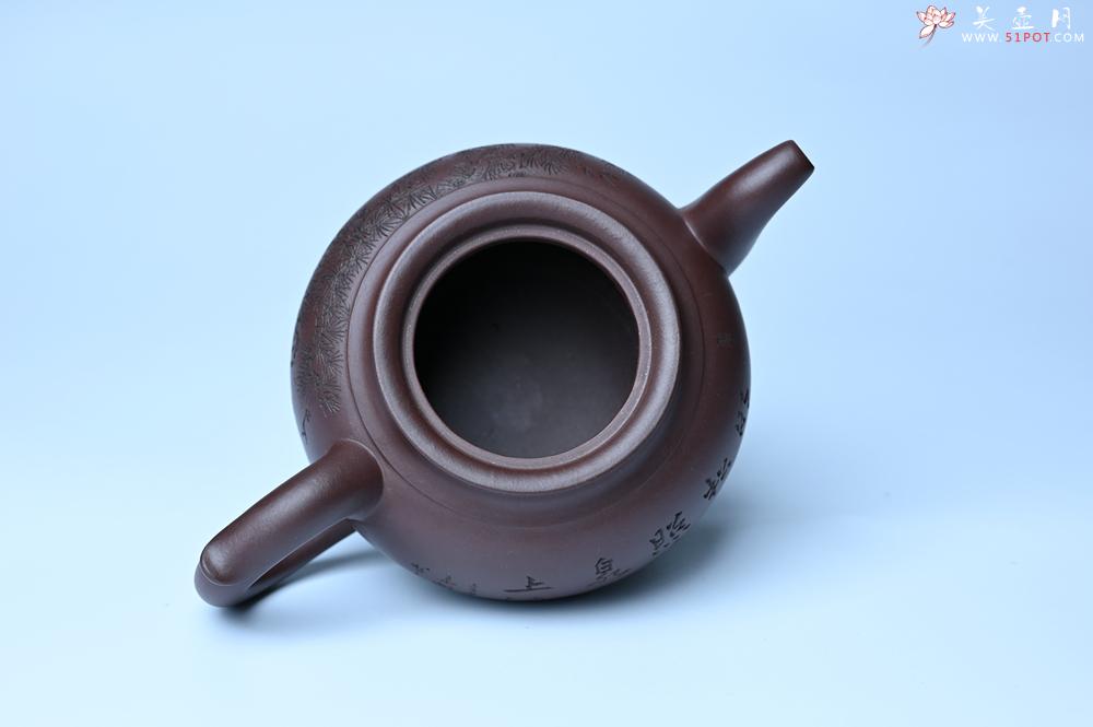 紫砂壶图片：特油润底曹青 全手工大蕴存心壶 卡盖难度相当大 明月松间照 清泉石上流 期待与亲结缘 - 紫砂壶之家紫砂壶网