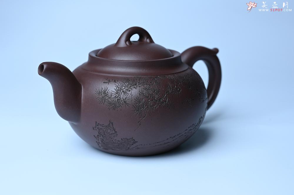 紫砂壶图片：特油润底曹青 全手工大蕴存心壶 卡盖难度相当大 明月松间照 清泉石上流 期待与亲结缘 - 紫砂壶之家紫砂壶网