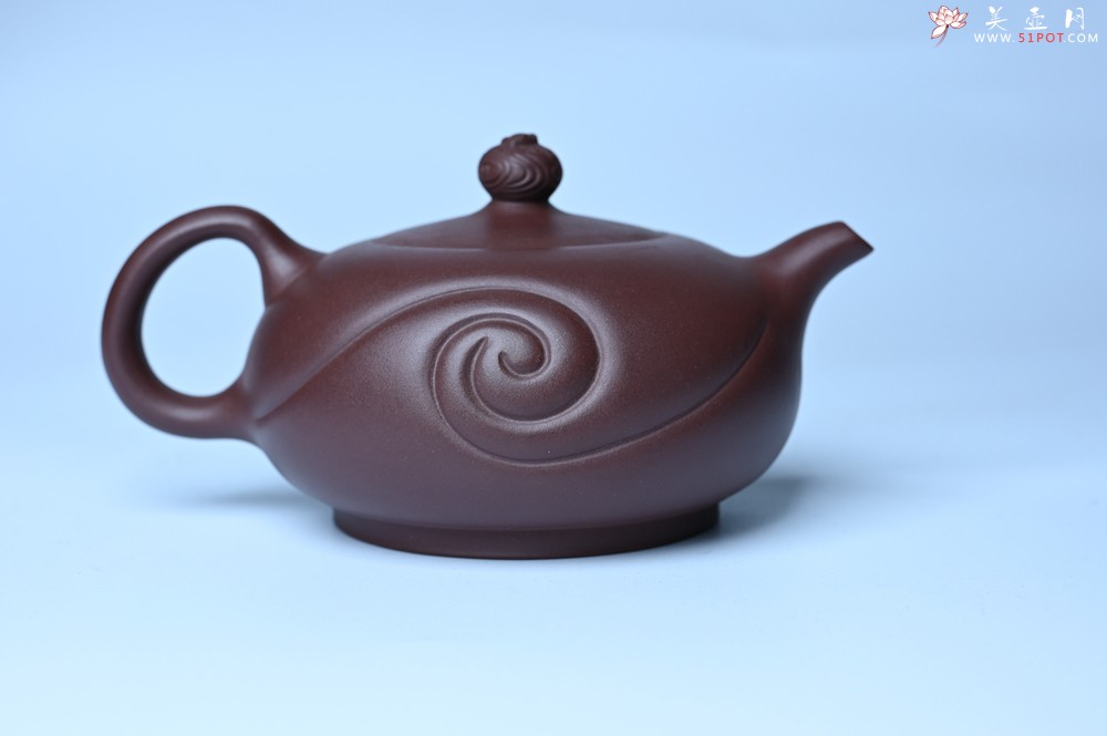 紫砂壶图片：美壶双11特惠 盖花泥 精工油润老紫泥如意半珠 茶人醉爱 - 紫砂壶之家紫砂壶网