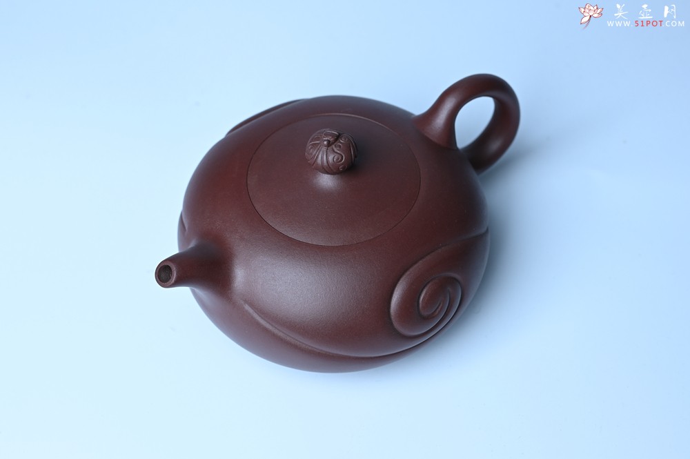 紫砂壶图片：美壶双11特惠 盖花泥 精工油润老紫泥如意半珠 茶人醉爱 - 紫砂壶之家紫砂壶网