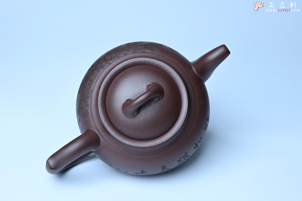 紫砂壶图片：特油润底曹青 全手工大蕴存心壶 卡盖难度相当大 明月松间照 清泉石上流 期待与亲结缘 - 紫砂壶之家紫砂壶网