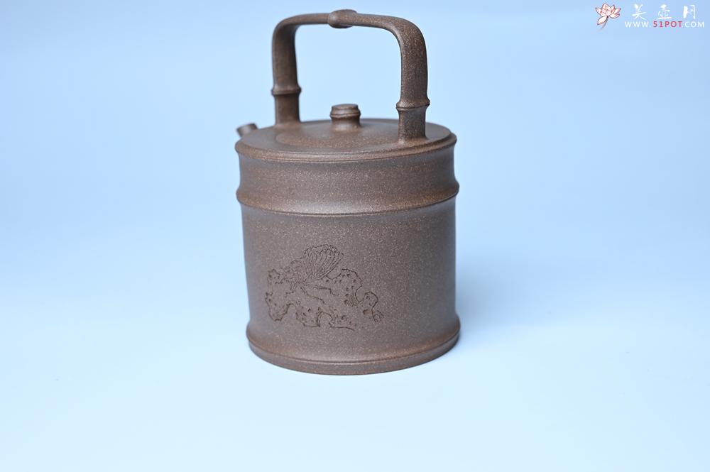 紫砂壶图片：美壶特惠 特好老段泥 精工知（知了）足（竹子）提梁 挺拔秀雅 - 紫砂壶之家紫砂壶网