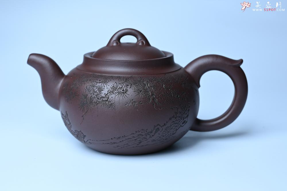 紫砂壶图片：特油润底曹青 全手工大蕴存心壶 卡盖难度相当大 明月松间照 清泉石上流 期待与亲结缘 - 紫砂壶之家紫砂壶网