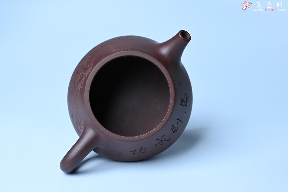 紫砂壶图片：实力派周斌 优质底槽青全手工精工满瓢壶  范小君徒杨志超装饰七骏图 - 紫砂壶之家紫砂壶网