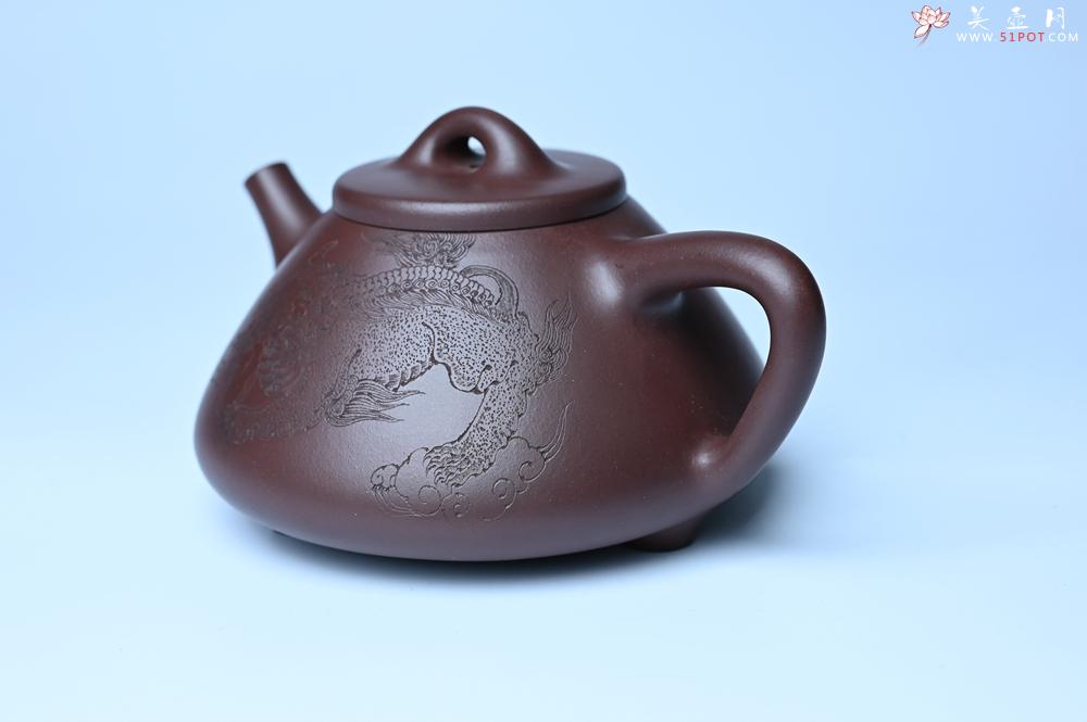紫砂壶图片：特油润底曹青 全手工子冶石瓢 助工装饰菩萨坐骑瑞兽 - 紫砂壶之家紫砂壶网
