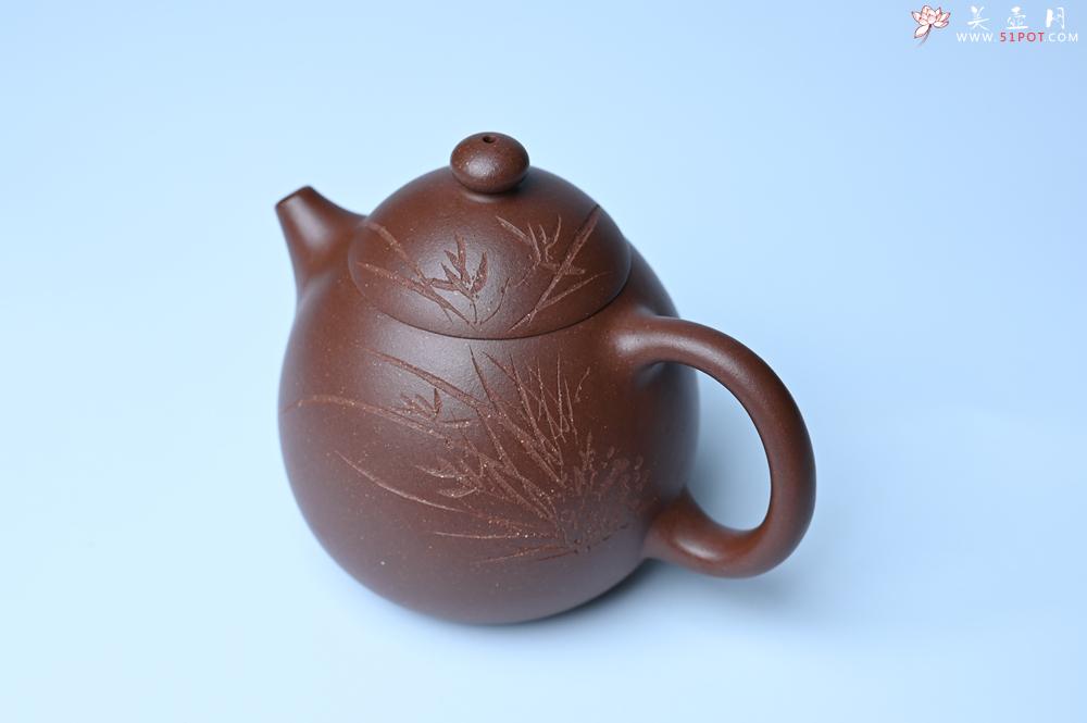 紫砂壶图片：美壶特惠 特好底槽青龙蛋壶 装饰兰草特文气 - 紫砂壶之家紫砂壶网