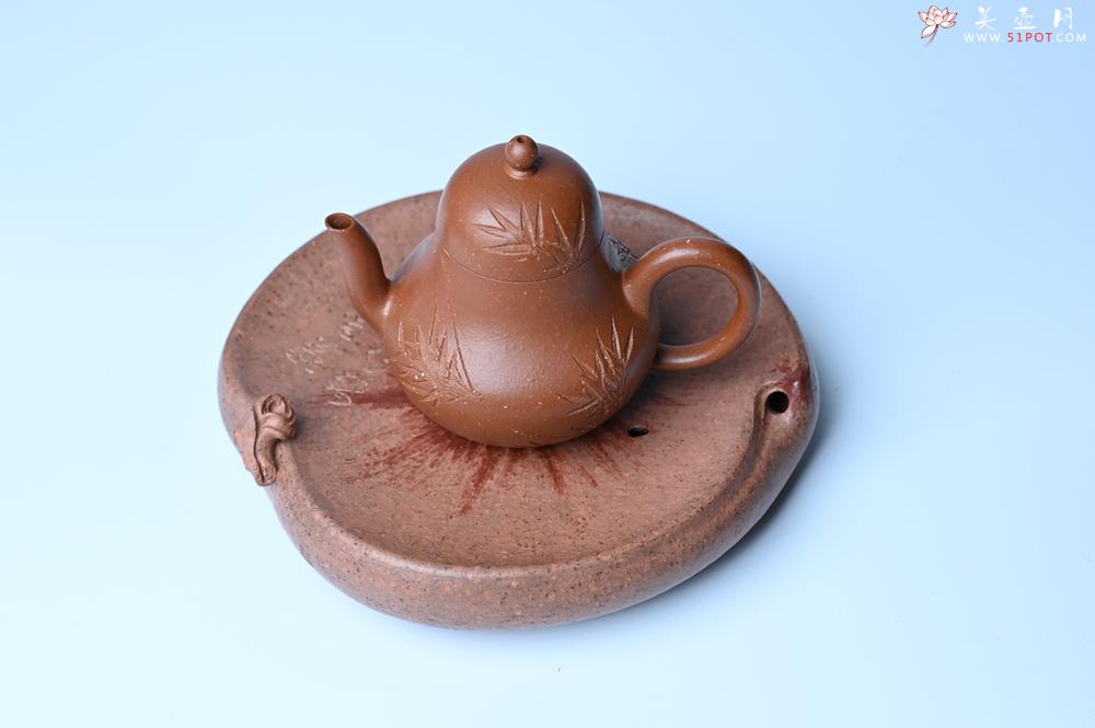 紫砂壶图片：美器特惠 朱自立工作室精品寿桃干泡台 直径大约15cm - 紫砂壶之家紫砂壶网