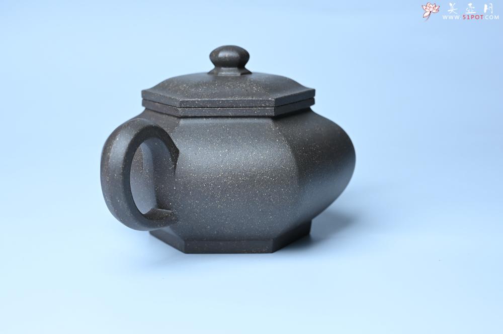 紫砂壶图片：实力派张海艳全手工油润青灰段泥藏六方壶 线面挺快 大气 - 紫砂壶之家紫砂壶网