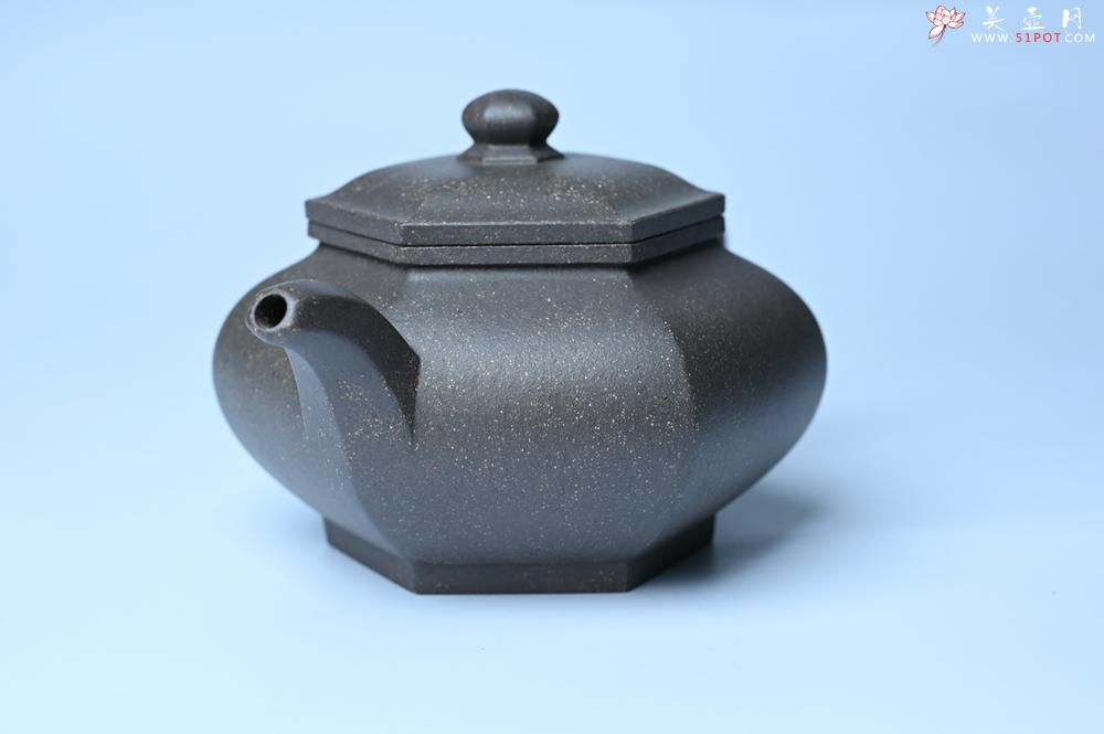 紫砂壶图片：实力派张海艳全手工油润青灰段泥藏六方壶 线面挺快 大气 - 紫砂壶之家紫砂壶网