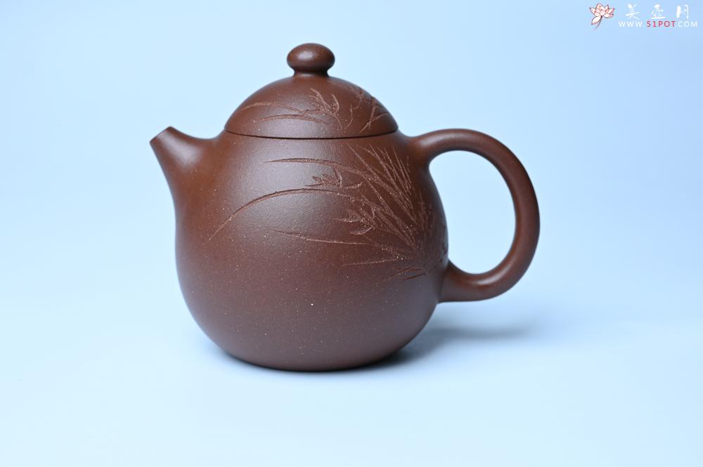 紫砂壶图片：美壶特惠 特好底槽青龙蛋壶 装饰兰草特文气 - 紫砂壶之家紫砂壶网