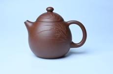 紫砂壶图片:美壶特惠 特好底槽青龙蛋壶 装饰兰草特文气 - 紫砂壶之家