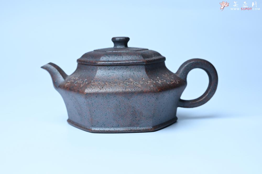 紫砂壶图片：美壶特惠 柴烧六方虚扁紫砂壶 茶人醉爱 - 紫砂壶之家紫砂壶网