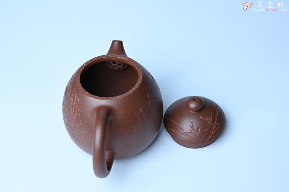 紫砂壶图片：美壶特惠 特好底槽青龙蛋壶 装饰兰草特文气 - 紫砂壶之家紫砂壶网