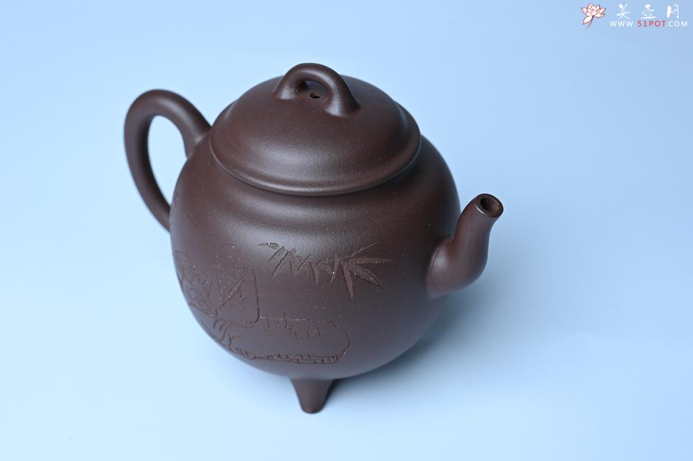 紫砂壶图片：美壶特惠 优质紫泥精致三足鼎壶 品茶论道 - 紫砂壶之家紫砂壶网