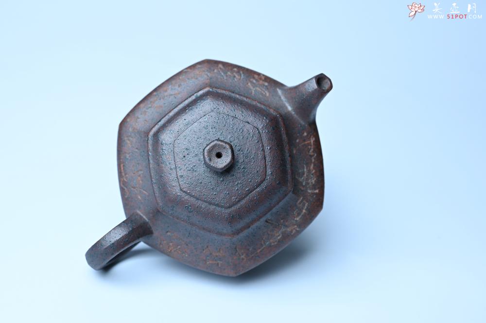 紫砂壶图片：美壶特惠 柴烧六方虚扁紫砂壶 茶人醉爱 - 紫砂壶之家紫砂壶网