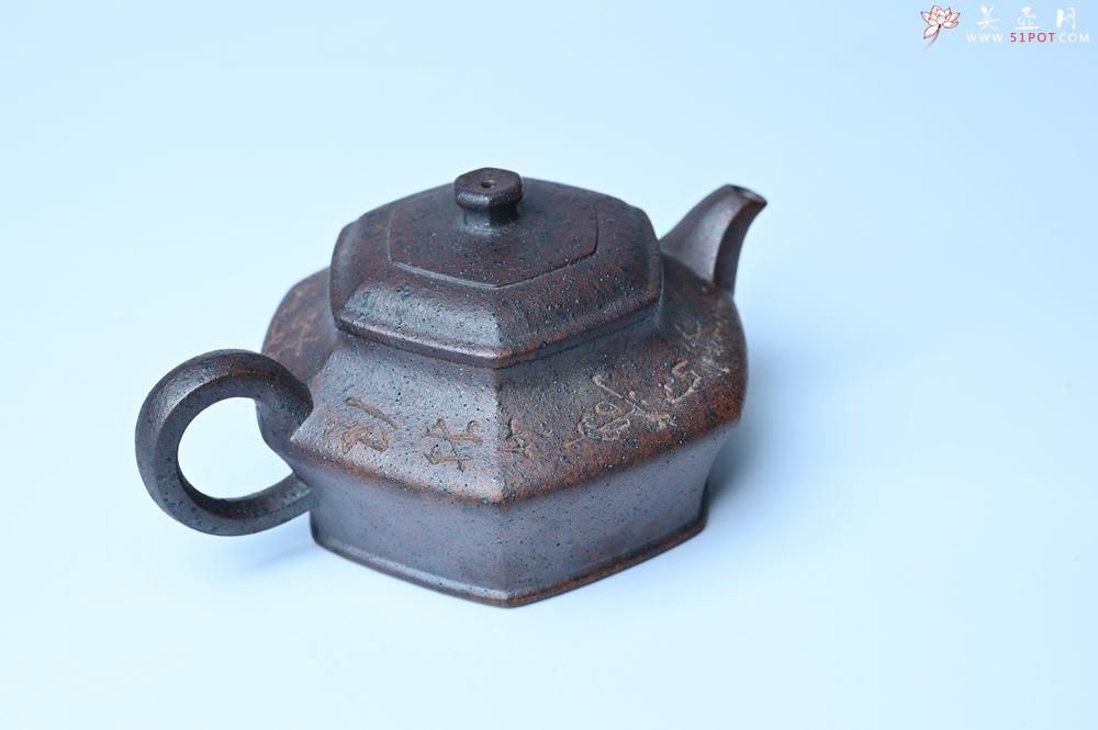 紫砂壶图片：美壶特惠 柴烧六方虚扁紫砂壶 茶人醉爱 - 紫砂壶之家紫砂壶网
